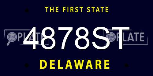 4878ST Delaware License Plate
