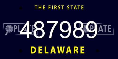 487989 Delaware License Plate