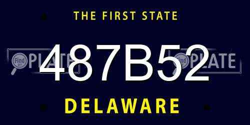 487B52 Delaware License Plate