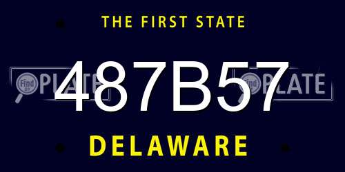 487B57 Delaware License Plate