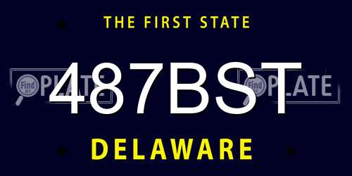 487BST Delaware License Plate