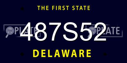 487S52 Delaware License Plate