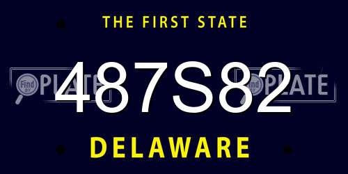 487S82 Delaware License Plate