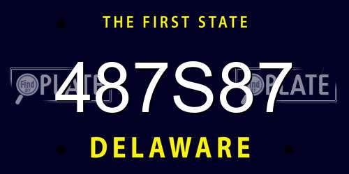 487S87 Delaware License Plate