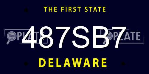 487SB7 Delaware License Plate