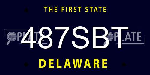 487SBT Delaware License Plate