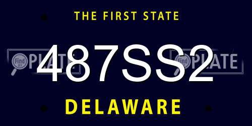 487SS2 Delaware License Plate
