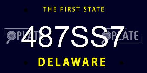 487SS7 Delaware License Plate