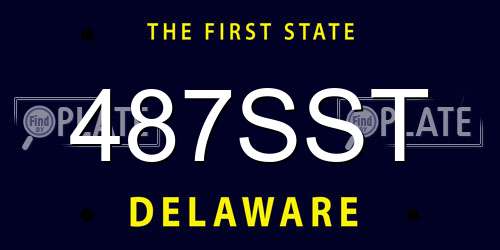 487SST Delaware License Plate