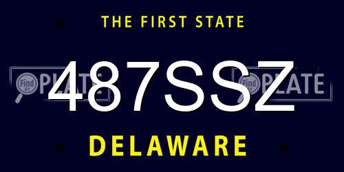 487SSZ Delaware License Plate