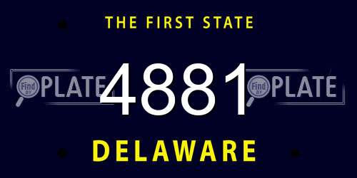 4881 Delaware License Plate