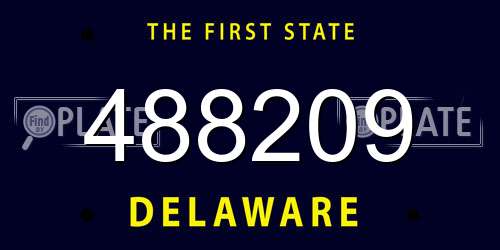 488209 Delaware License Plate