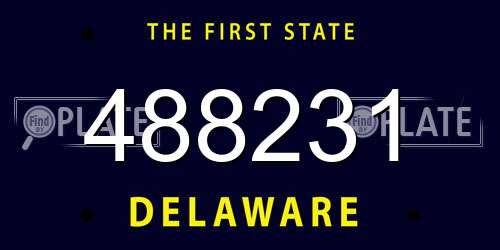 488231 Delaware License Plate