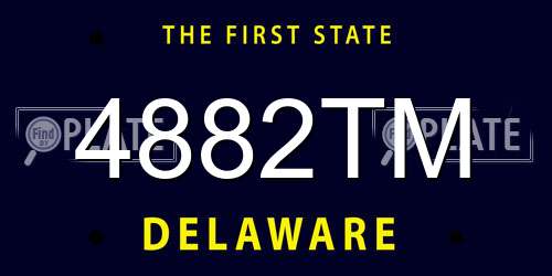 4882TM Delaware License Plate