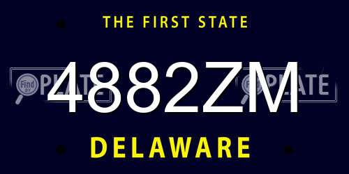 4882ZM Delaware License Plate