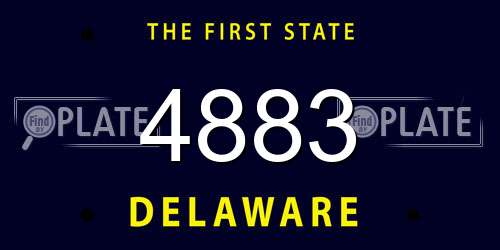 4883 Delaware License Plate