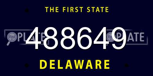 488649 Delaware License Plate