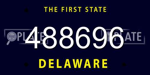 488696 Delaware License Plate