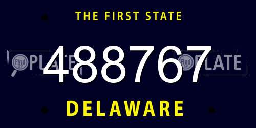488767 Delaware License Plate