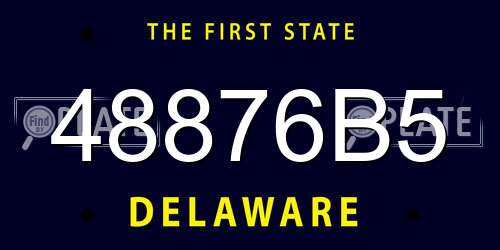 48876B5 Delaware License Plate