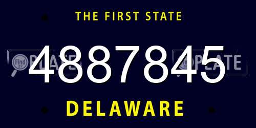 4887845 Delaware License Plate