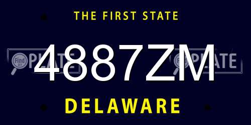 4887ZM Delaware License Plate