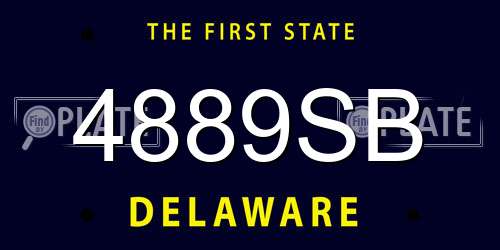 4889SB Delaware License Plate
