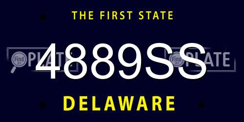 4889SS Delaware License Plate