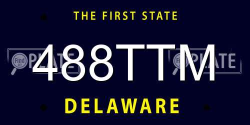 488TTM Delaware License Plate