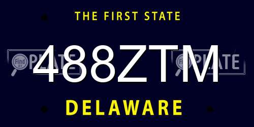 488ZTM Delaware License Plate