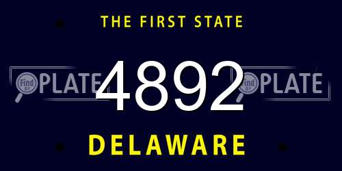 4892 Delaware License Plate