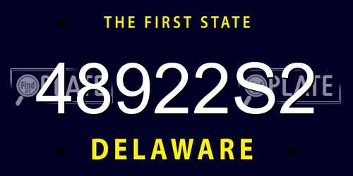 48922S2 Delaware License Plate