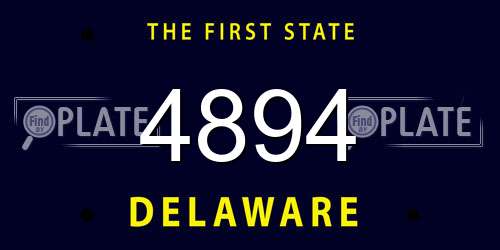 4894 Delaware License Plate
