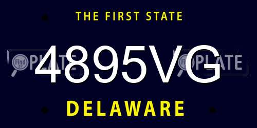 4895VG Delaware License Plate