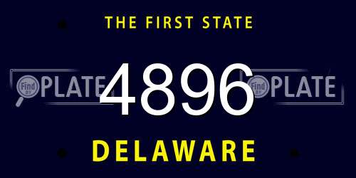 4896 Delaware License Plate