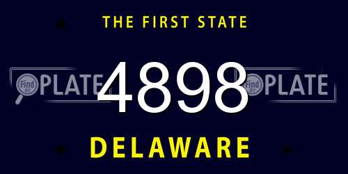 4898 Delaware License Plate