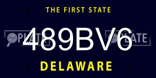 489BV6 Delaware License Plate