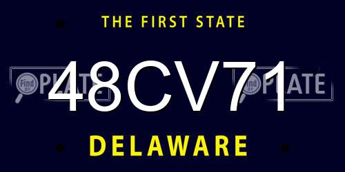 48CV71 Delaware License Plate