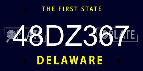 48DZ367 Delaware License Plate