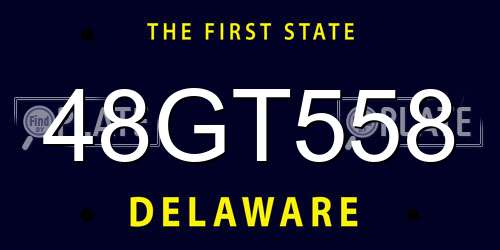 48GT558 Delaware License Plate
