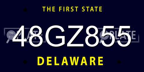 48GZ855 Delaware License Plate
