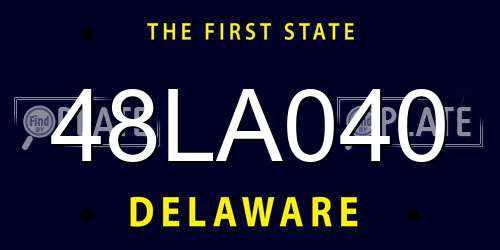 48LA040 Delaware License Plate