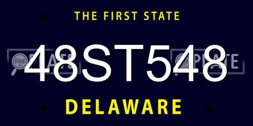 48ST548 Delaware License Plate