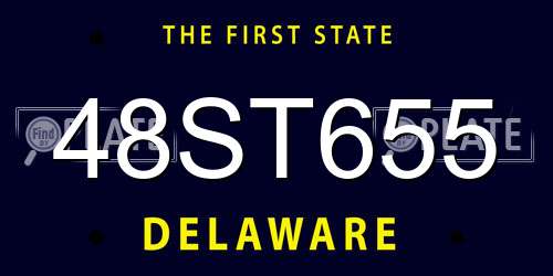 48ST655 Delaware License Plate