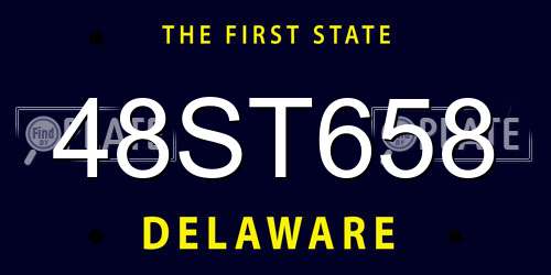 48ST658 Delaware License Plate