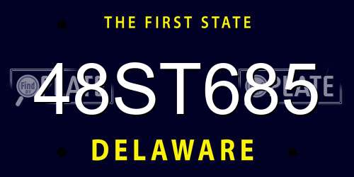 48ST685 Delaware License Plate