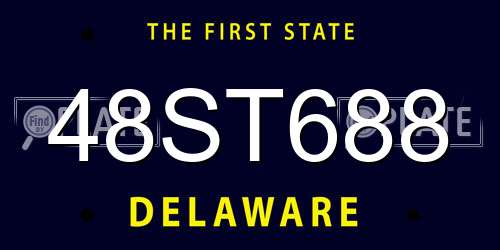 48ST688 Delaware License Plate