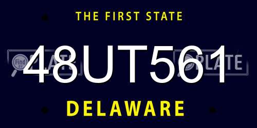48UT561 Delaware License Plate
