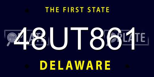 48UT861 Delaware License Plate