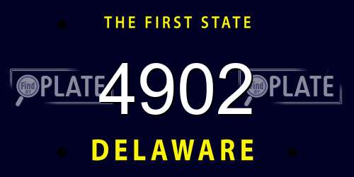 4902 Delaware License Plate